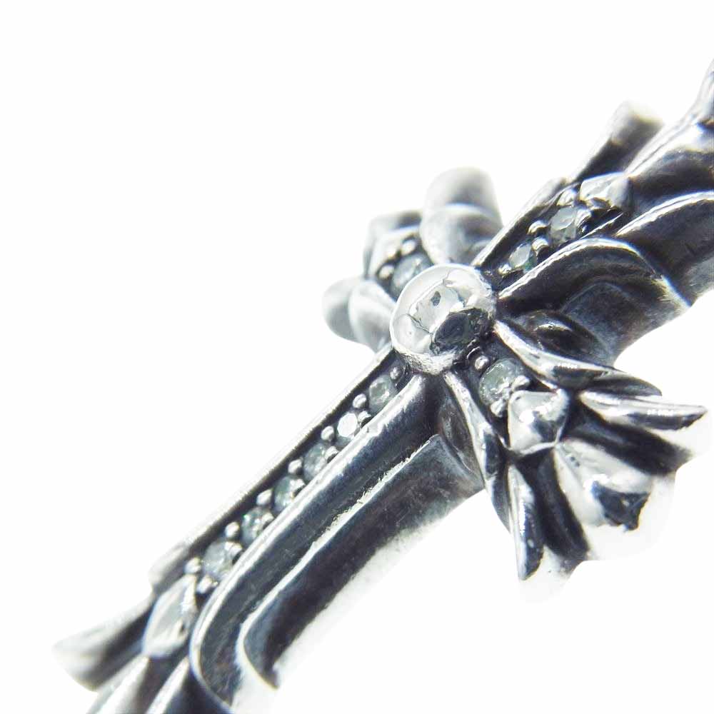 CHROME HEARTS クロムハーツ（原本有） DBL CH CRSP PAVE DIA ダブルCHクロス パヴェダイヤ チャーム ネックレストップ シルバー系【中古】