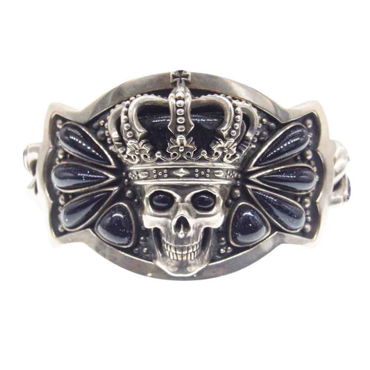 Justin Davis ジャスティンデイビス SBF100 FORJUSTIN49 クラウン スカル シンセティックオパール ボックスID ブレスレット シルバー系【中古】