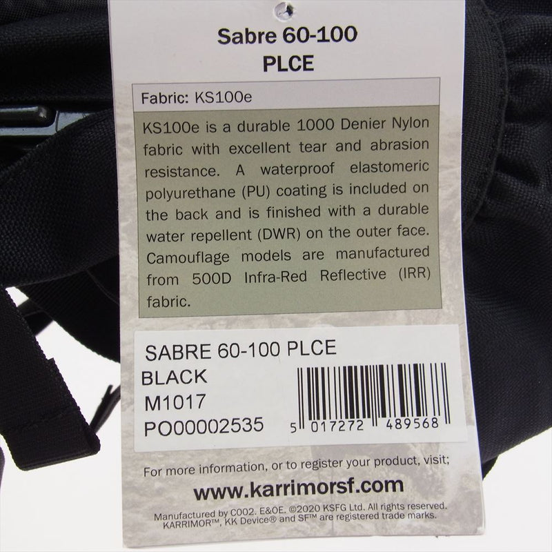 Karrimor カリマー 60-100 PLCE SF Sabre セイバー バックパック リュック ミリタリー ブラック系【新古品】【未使用】【中古】