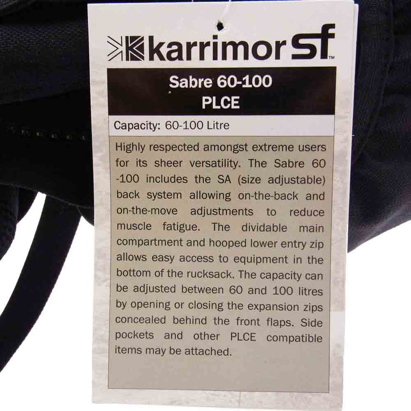 Karrimor カリマー  60-100 PLCE SF Sabre セイバー バックパック リュック ミリタリー ブラック系【新古品】【未使用】【中古】