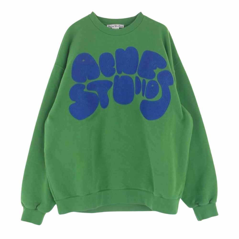 ACNE STUDIOS アクネストゥディオズ FN-MN-SWEA000311 クルーネック バブル ロゴ スウェット トレーナー グリーン系 M【中古】