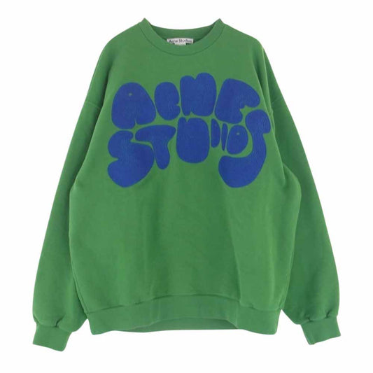 ACNE STUDIOS アクネストゥディオズ FN-MN-SWEA000311 クルーネック バブル ロゴ スウェット トレーナー グリーン系 M【中古】
