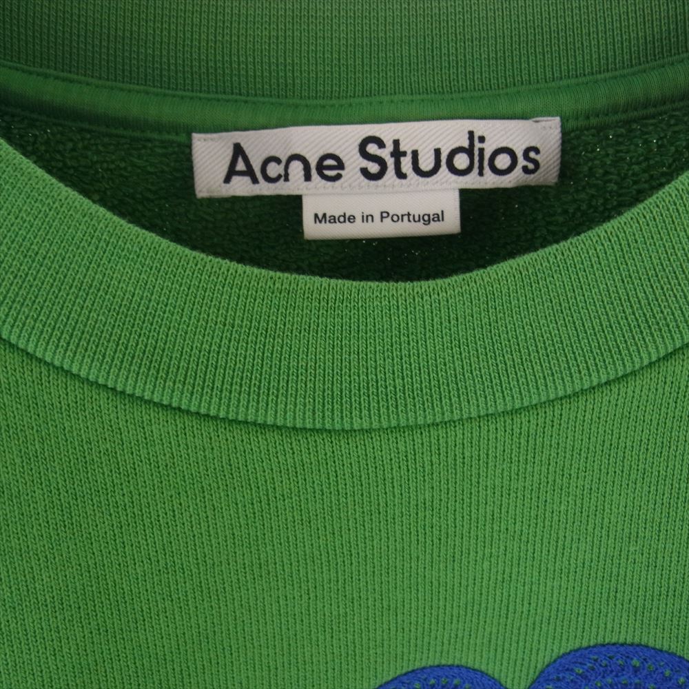 ACNE STUDIOS アクネストゥディオズ FN-MN-SWEA000311 クルーネック バブル ロゴ スウェット トレーナー グリーン系 M【中古】