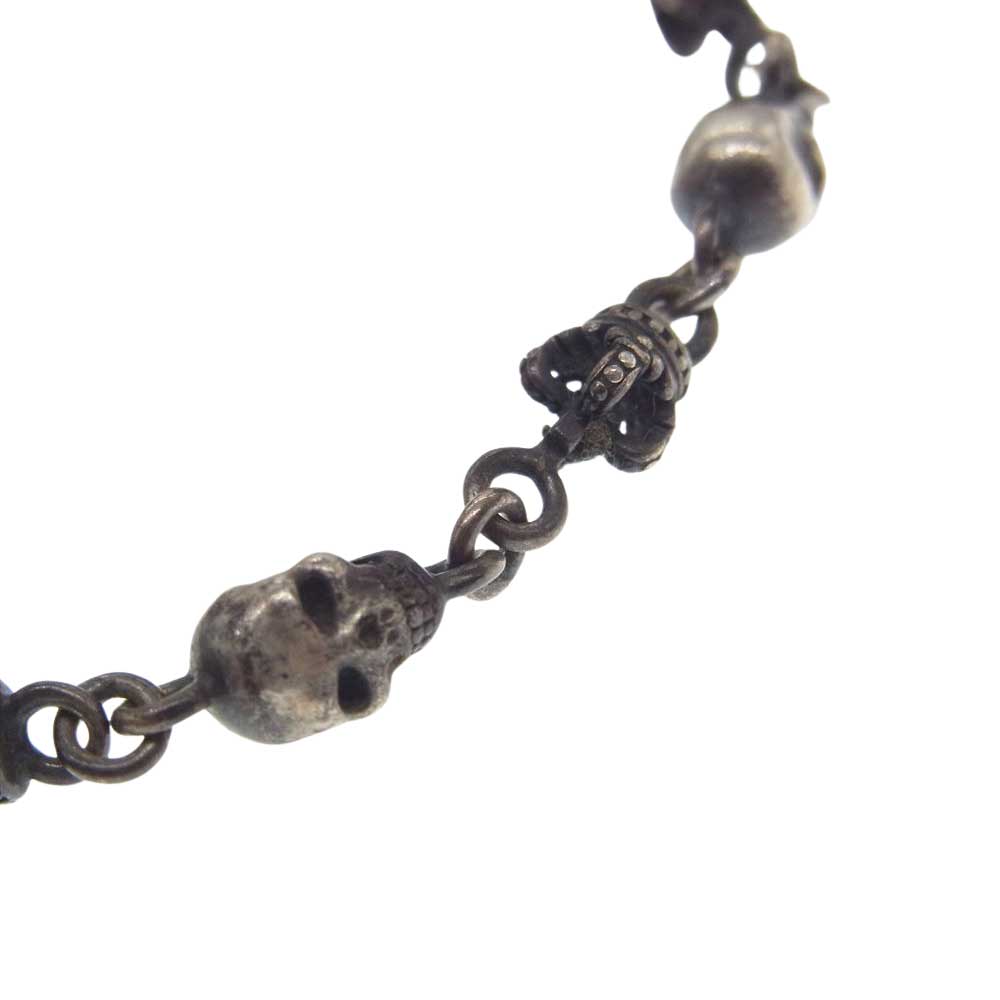 Justin Davis ジャスティンデイビス SBJ126 ギャランティ付属 SKULL DIVINE Bracelet スカル クラウン ブレスレット シルバー系【中古】