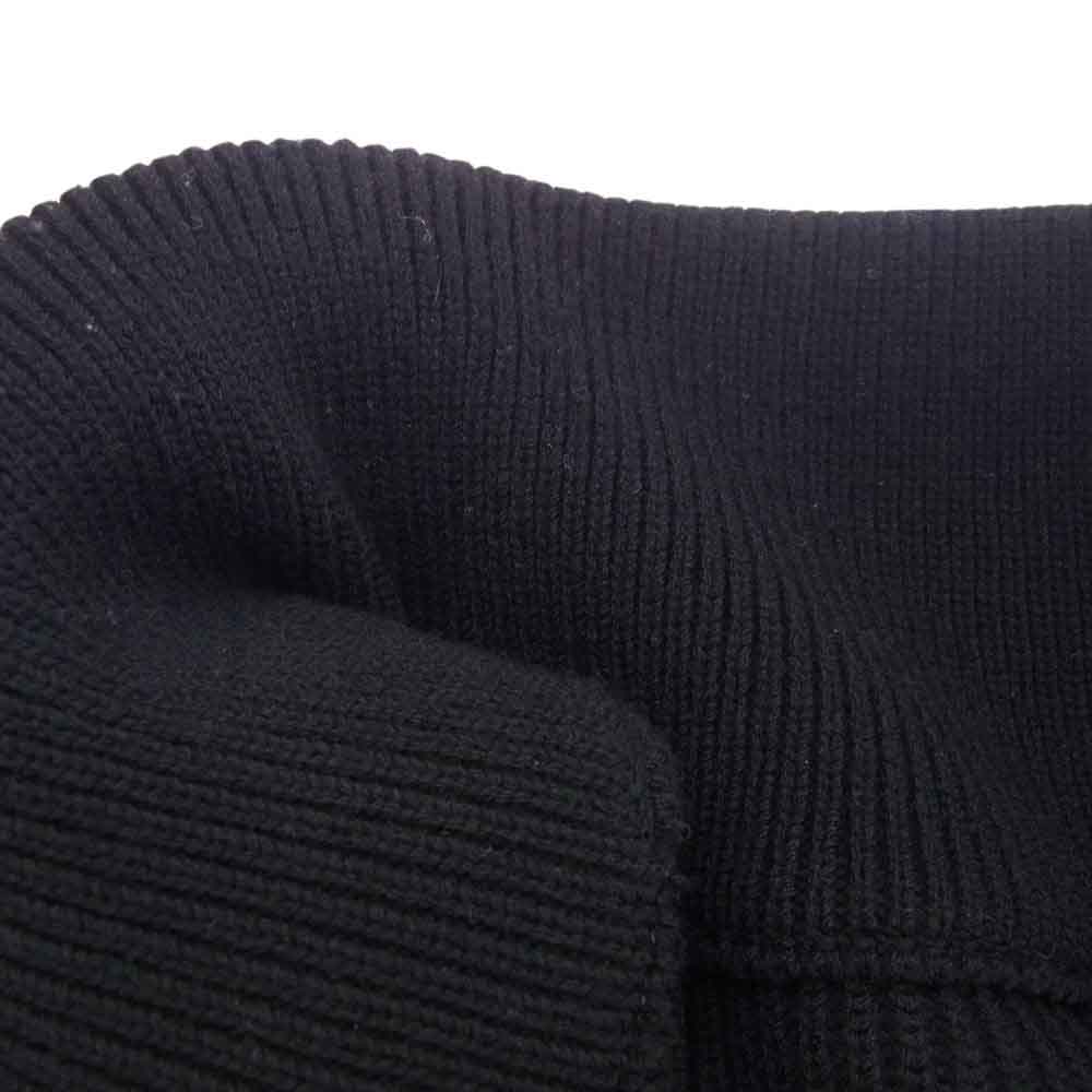 MAISON MARGIELA メゾンマルジェラ 22AW SI1HA0013 S17781  コットン ウール 7ゲージ ジップアップ ドライバーズ ニット  ブラック系 XL【中古】