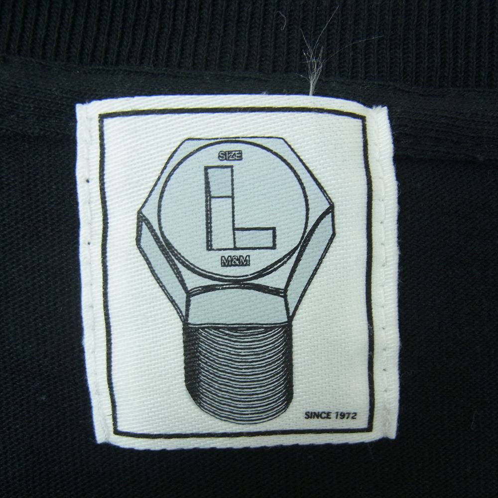 エムアンドエム 刺繍ロゴ インパクトドライバー バックプリント 半袖 クルーネック Tシャツ ブラック系 L【中古】