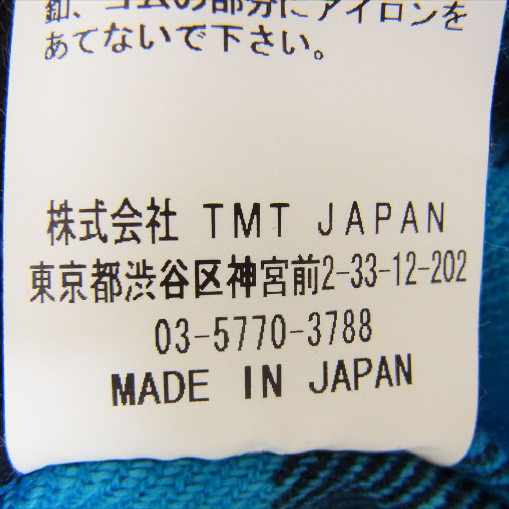 TMT ティーエムティー TSH-F1803 COTTON-WOOL BUFFALO CHECK SHIRTS コットン ウール バッファロー チェック 長袖 シャツ ブルー系 L【中古】
