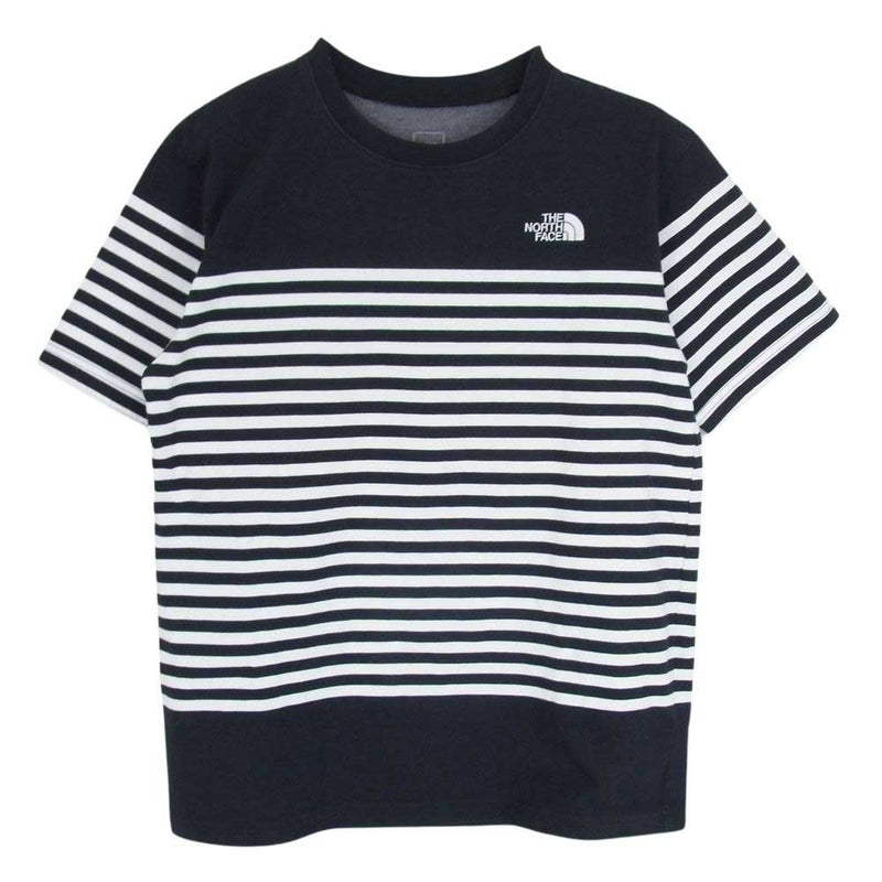 THE NORTH FACE ノースフェイス NT32063 S/S Panel Border Tee ショートスリーブ パネル ボーダー 半袖Tシャツ ネイビー系 M【中古】