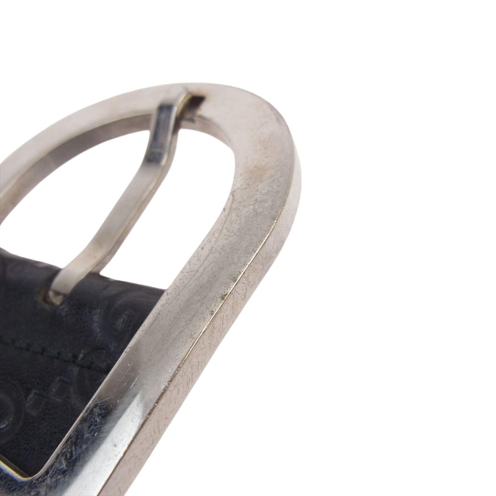 GUCCI グッチ 138440 214351 90 38 GG柄 Gバックル レザー ベルト ブラック系 38【中古】