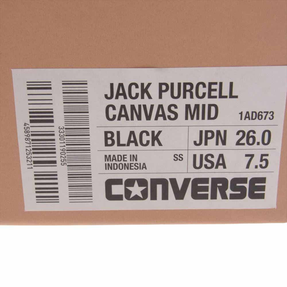 CONVERSE コンバース ADDICT JACK PURCELL アディクト ジャックパーセル キャンバス ミッドカット スニーカー ブラック系 26cm【新古品】【未使用】【中古】