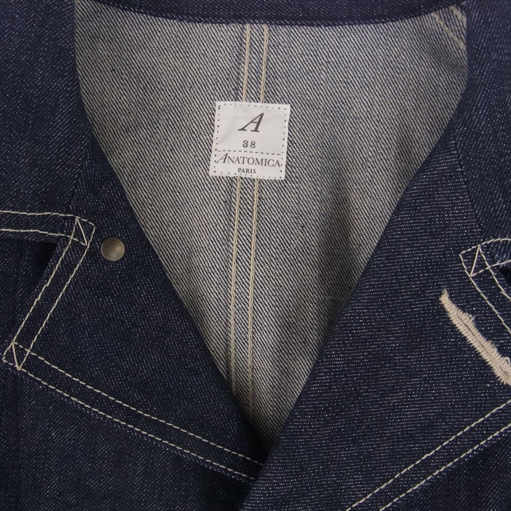 ANATOMICA アナトミカ COVER ALL カバーオール ダンガリー デニム ジャケット インディゴブルー系 38【極上美品】【中古】