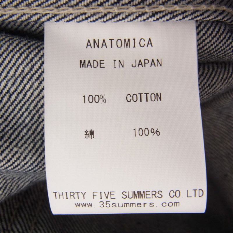 ANATOMICA アナトミカ COVER ALL カバーオール ダンガリー デニム ジャケット インディゴブルー系 38【極上美品】【中古】