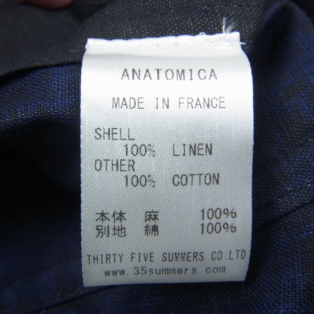 ANATOMICA アナトミカ フランス製 ドルマンジャケット インディゴ リネン  インディゴブルー系 M【極上美品】【中古】