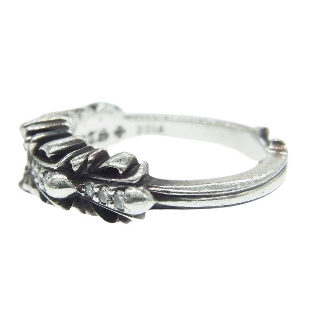 CHROME HEARTS クロムハーツ（原本無） BABY CLSC DBL FLRL CRS P/D ベビークラシック リング ダブルフローラルクロス パヴェ ダイヤモンド シルバー系 8号【中古】