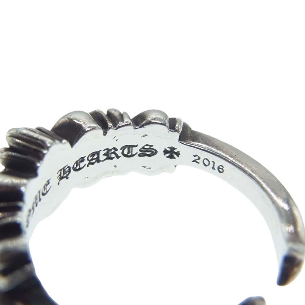 CHROME HEARTS クロムハーツ（原本無） BABY CLSC DBL FLRL CRS P/D ベビークラシック リング ダブルフローラルクロス パヴェ ダイヤモンド シルバー系 8号【中古】