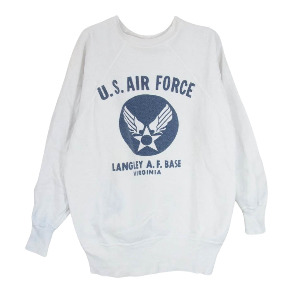 60s 70s U.S.A.F 染み込みプリント ラグラン スウェット 白系 ホワイト系 サイズ表記無【中古】