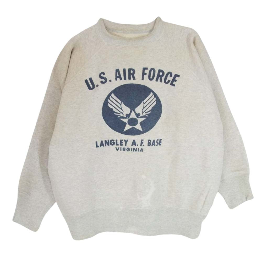 ヴィンテージ 60s 70s U.S.A.F 染み込みプリント ラグラン スウェット グレー グレー系 サイズ表記無【中古】