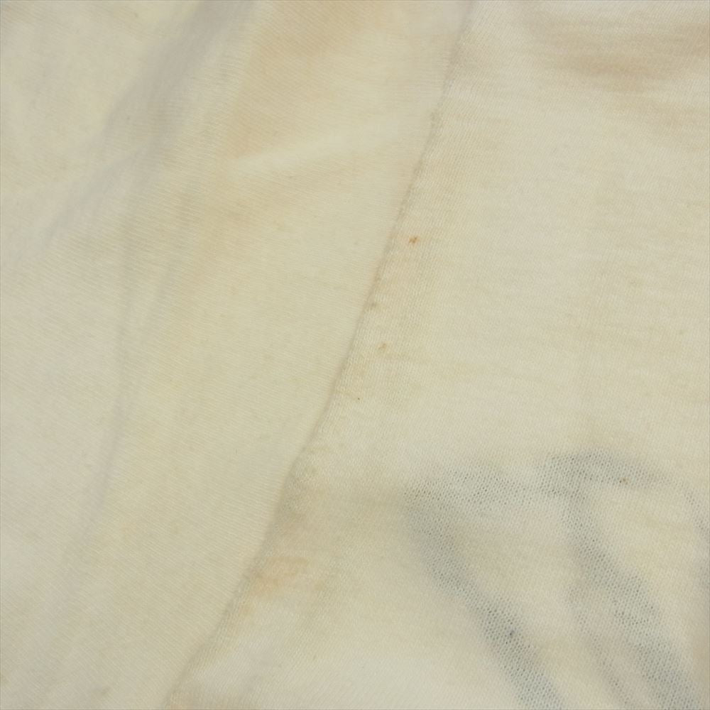 Champion チャンピオン ヴィンテージ 40s プリティー ランナーズタグ デカタグ 胸PERU STC動物 フロッキープリント 半袖Tシャツ オフホワイト系 34【中古】