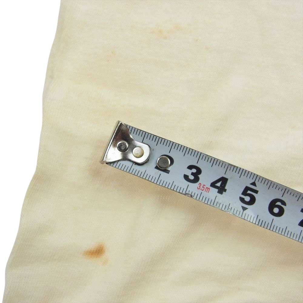 Champion チャンピオン ヴィンテージ 40s プリティー ランナーズタグ デカタグ 胸PERU STC動物 フロッキープリント 半袖Tシャツ オフホワイト系 34【中古】