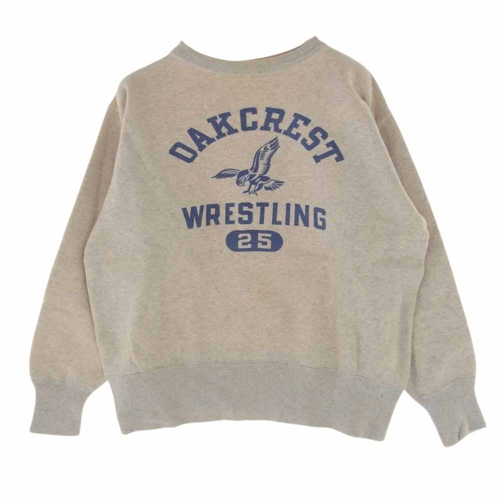 Champion チャンピオン ヴィンテージ 60s 大文字ランタグ OAKCREST WRESTLING 染み込みプリント クルー スウェット グレー系 M【中古】