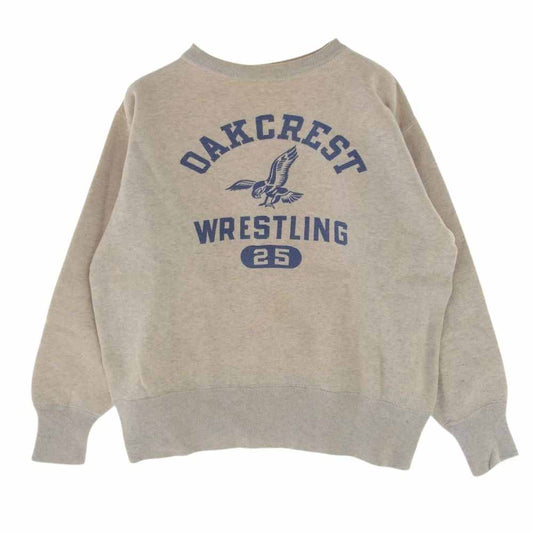 Champion チャンピオン ヴィンテージ 60s 大文字ランタグ OAKCREST WRESTLING 染み込みプリント クルー スウェット グレー系 M【中古】
