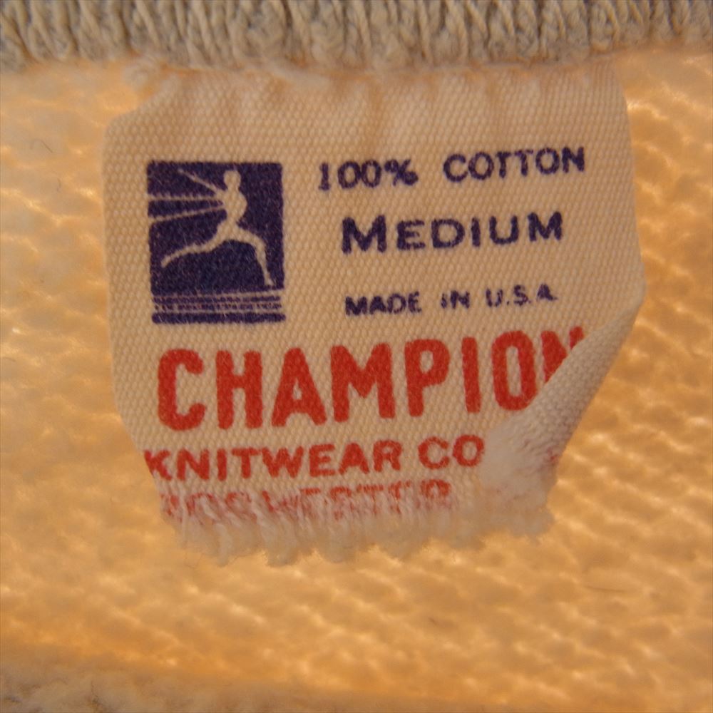Champion チャンピオン ヴィンテージ 60s 大文字ランタグ OAKCREST WRESTLING 染み込みプリント クルー スウェット グレー系 M【中古】