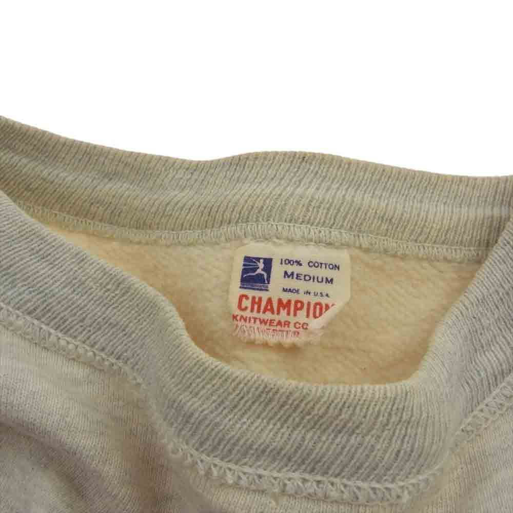 Champion チャンピオン ヴィンテージ 60s 大文字ランタグ OAKCREST WRESTLING 染み込みプリント クルー スウェット グレー系 M【中古】
