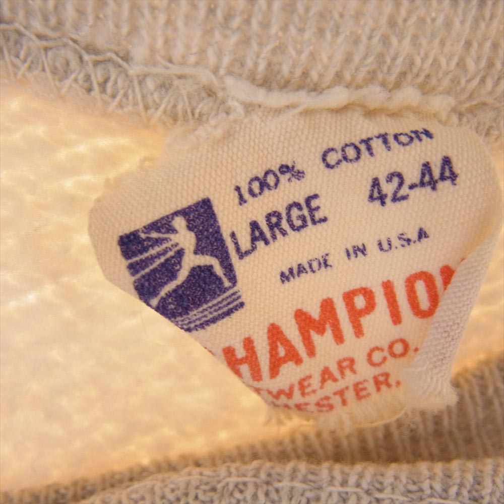 Champion チャンピオン ヴィンテージ 60s 大文字ランタグ 後期 NEW TRIER フロッキープリント スウェット グレー系 L【中古】