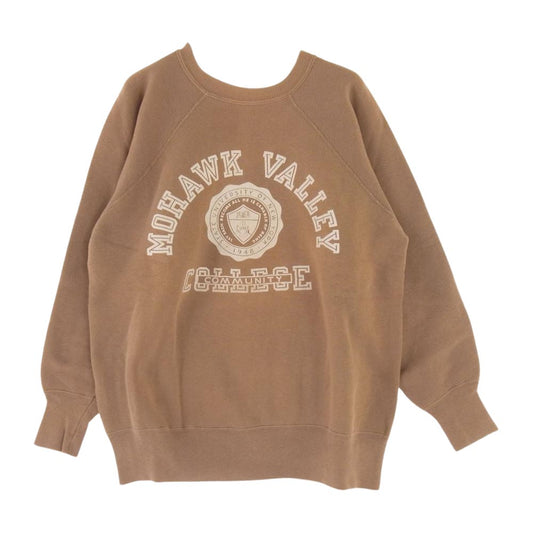 Champion チャンピオン ヴィンテージ 60s 大文字ランタグ 後期 MOHAWK VALLEY プリント ラグラン スウェット ブラウン系 L【中古】