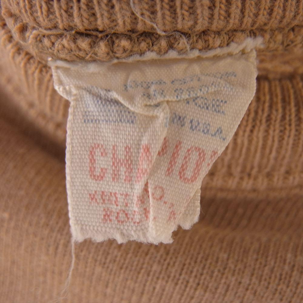 Champion チャンピオン ヴィンテージ 60s 大文字ランタグ 後期 MOHAWK VALLEY プリント ラグラン スウェット ブラウン系 L【中古】
