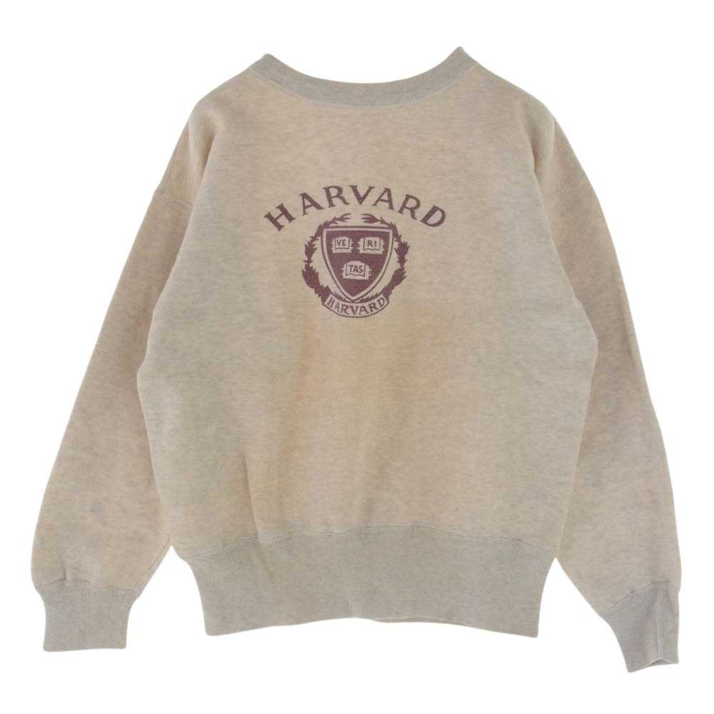 Champion チャンピオン ヴィンテージ 50s 60s 小文字ランタグ HARVARD 染込み カレッジロゴ クルー スウェット グレー系【中古】