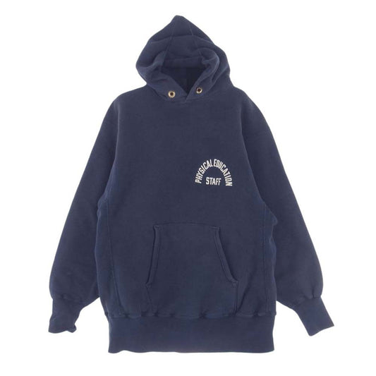 Champion チャンピオン ヴィンテージ 70s 単色タグ  後期型 STAFF リバースウィーブ プルオ－バー パーカー ネイビー系 L【中古】