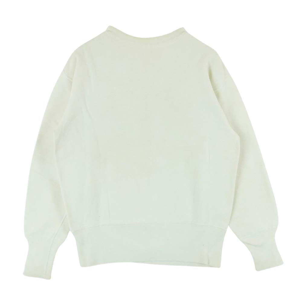 Champion チャンピオン ヴィンテージ 50s 60s 小文字ランタグ FORDHAM フロッキープリント スウェット オフホワイト系 M【中古】