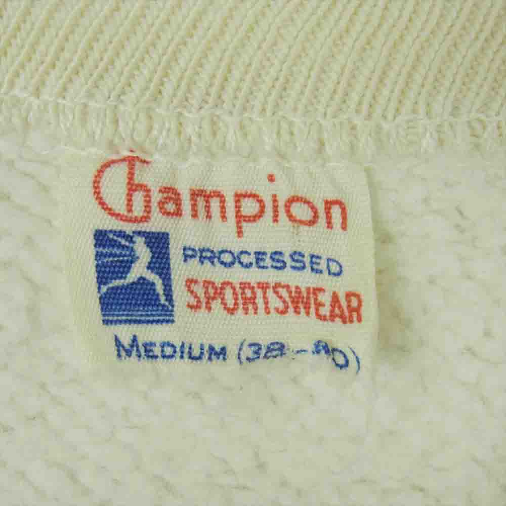 Champion チャンピオン ヴィンテージ 50s 60s 小文字ランタグ FORDHAM フロッキープリント スウェット オフホワイト系 M【中古】