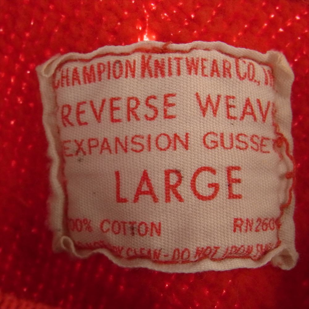 Champion チャンピオン ヴィンテージ 60s タタキタグ後期 ARKANSAS プリント リバースウィーブ クルー スウェット レッド系 L【中古】