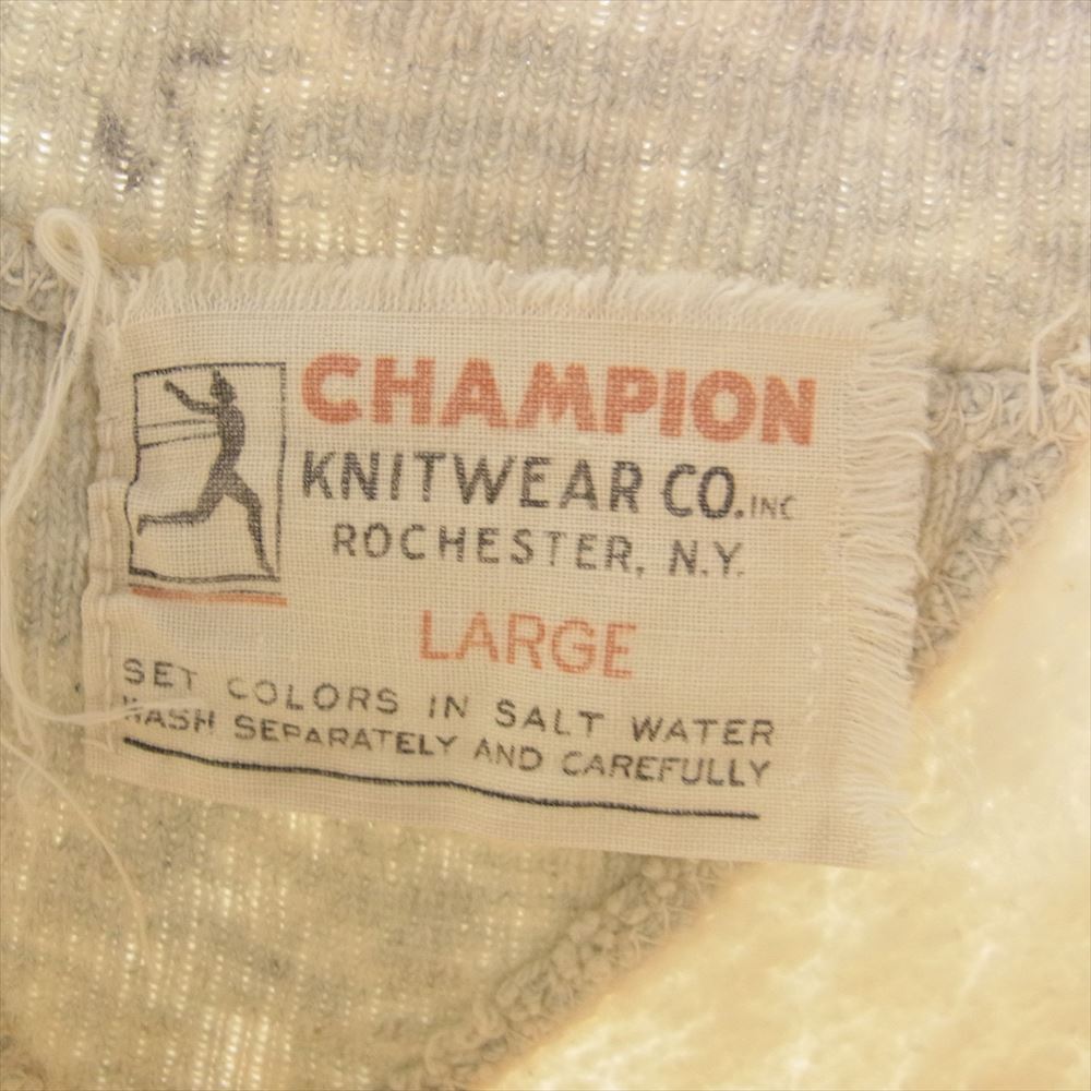 Champion チャンピオン ヴィンテージ 40s プリティー ランナーズタグ 一枚仕立て 一枚袖 クルーネック スウェット グレー系 L【中古】