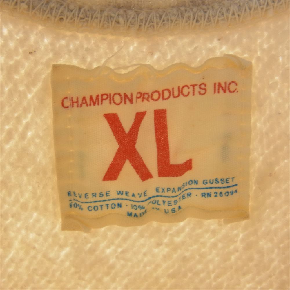 Champion チャンピオン ヴィンテージ 60s 70s タタキタグ最終 YMCA 染み込み プリント リバースウィーブ クルー スウェット グレー系 XL【中古】