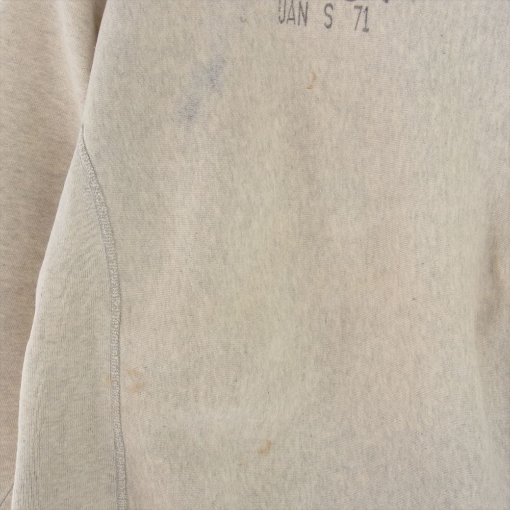 Champion チャンピオン ヴィンテージ 70s 単色タグ 前期 US NAVY  プリント リバースウィーブ クルー スウェット グレー系 S【中古】