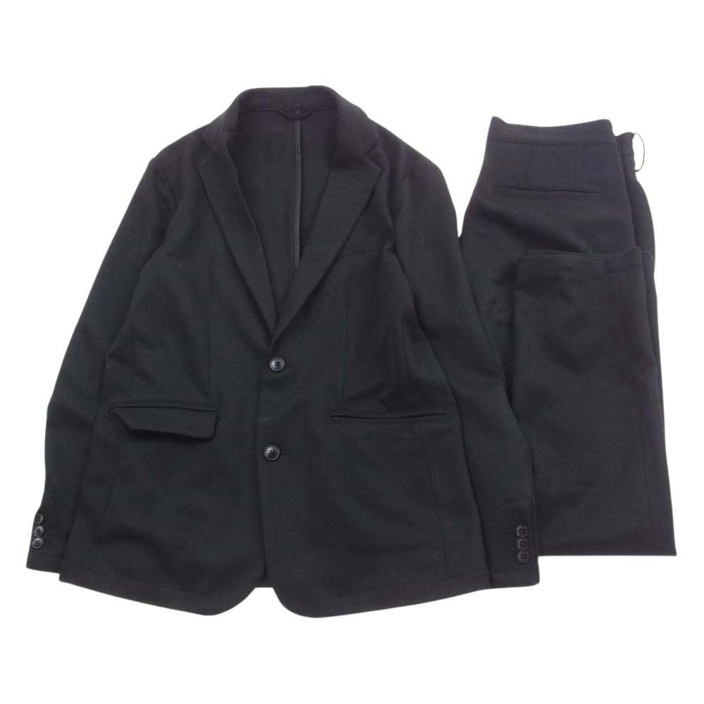 nano universe ナノユニバース 672-2216202 672-2227216 テックツイル 2B ジャケット テーパードパンツ セットアップ ブラック系 L【中古】