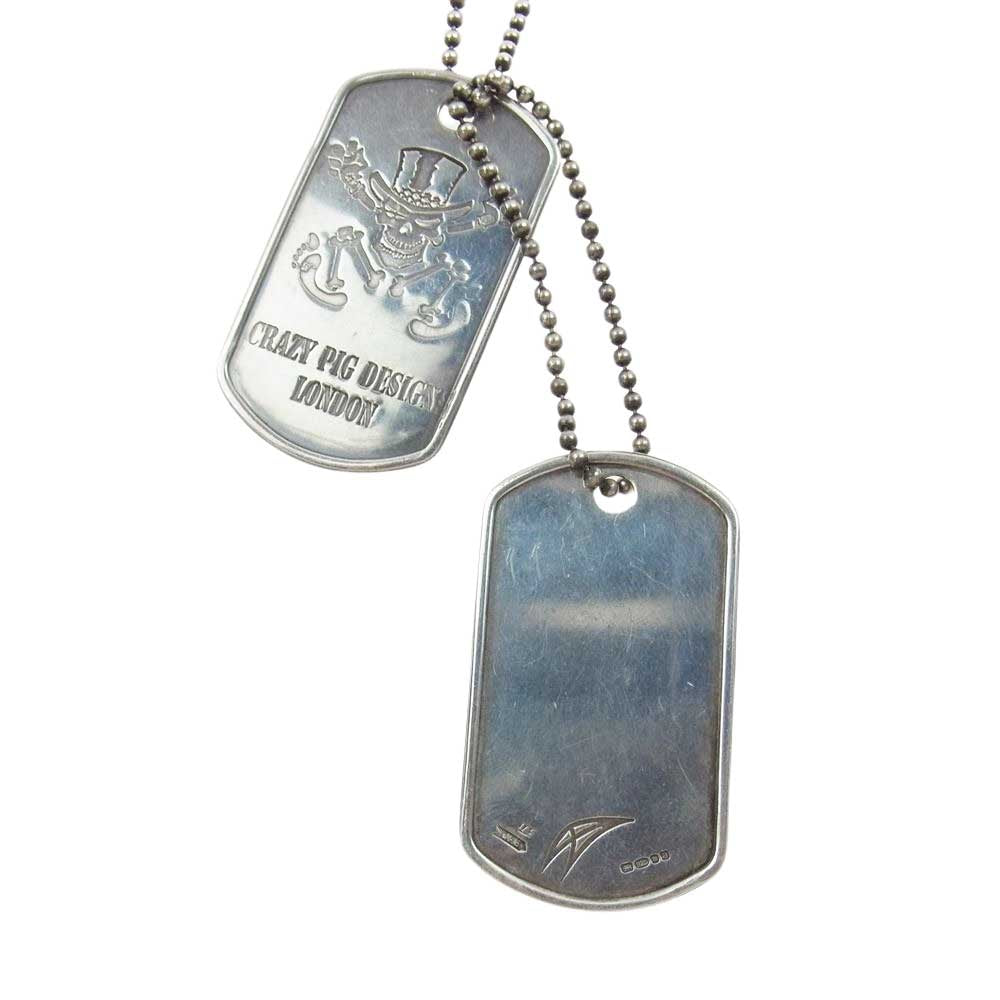 CRAZY PIG クレイジーピッグ DOG TAG ドッグタグ ネックレス ボールチェーン シルバー系【中古】