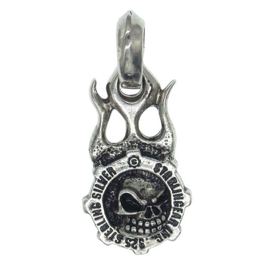 STARLIN GEAR スターリンギア ギャランティ付属 2004年 限定 フレイミング ギア スカルフェイス ペンダントトップ シルバー系【中古】