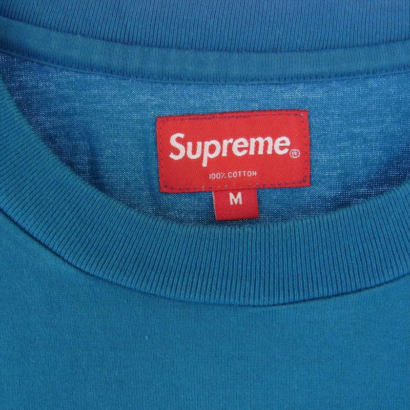 Supreme シュプリーム 23SS Small Box Tee スモールボックス ミニロゴ ワッペン 半袖 Tシャツ ティールブルー M【中古】