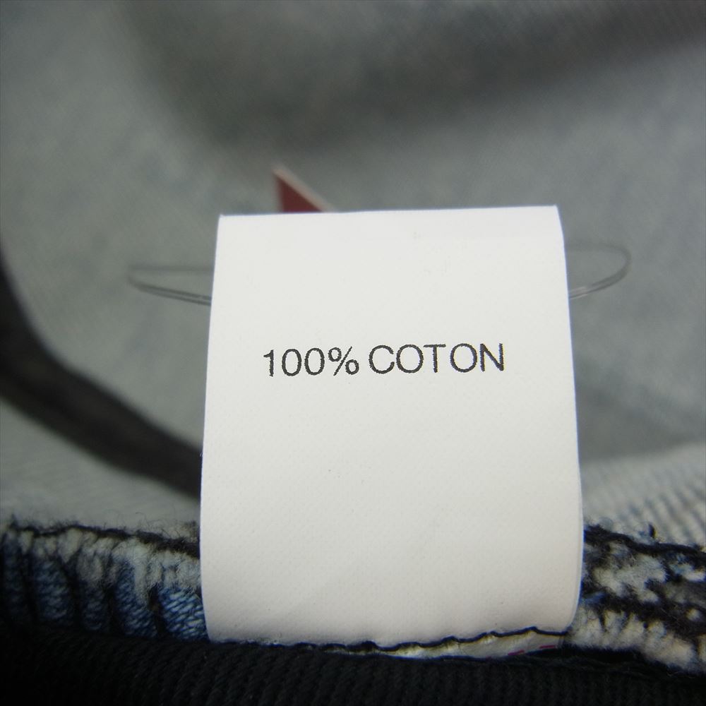 Supreme シュプリーム 20AW Logo Stripe Jacquard Denim Crusher ロゴ ストライプ ジャガード デニム バケットハット ライトブルー系 M-L【中古】