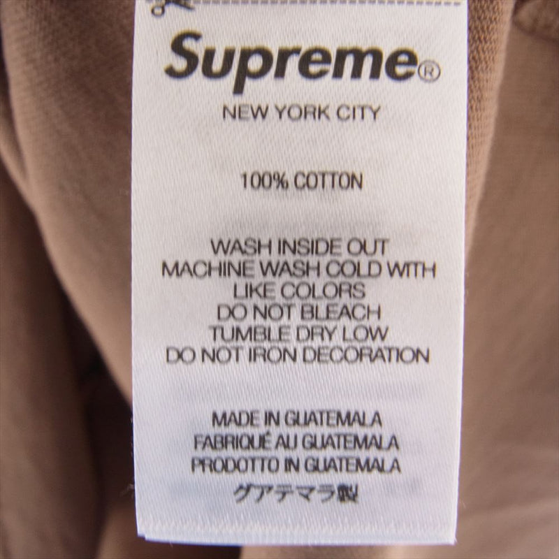 Supreme シュプリーム 22SS washed handstyle ウォッシュド ハンドスタイル ロゴ刺繍 半袖 Tシャツ ブラウン系 M【極上美品】【中古】