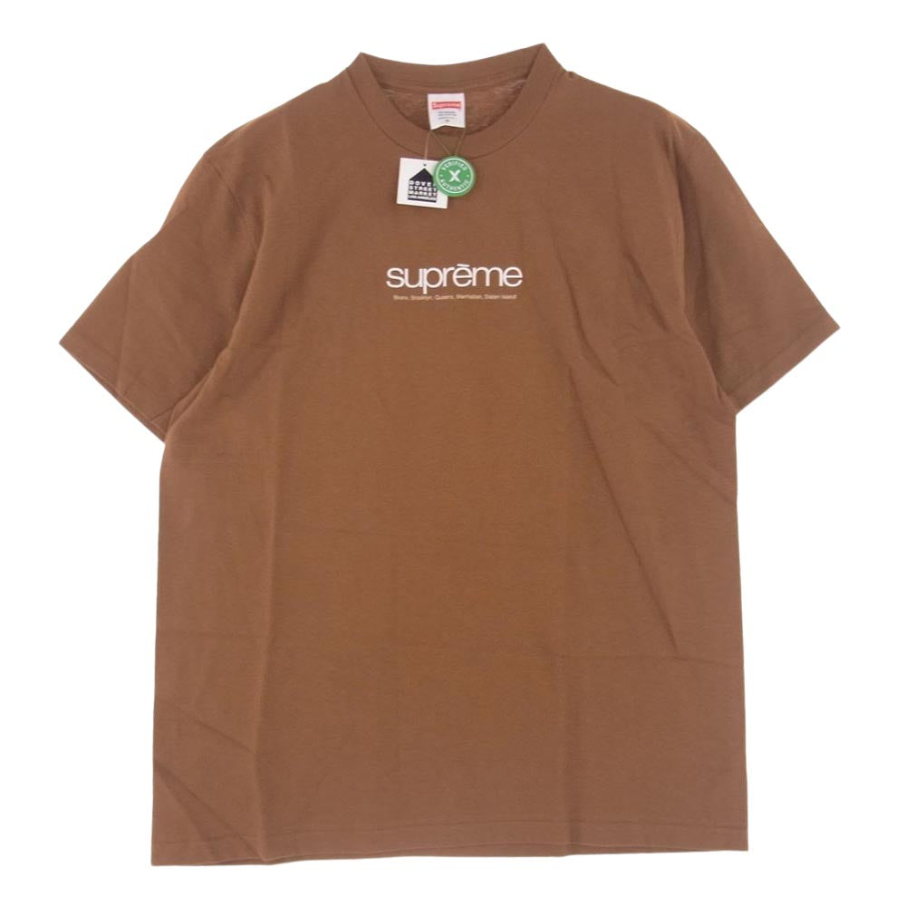 Supreme シュプリーム 21SS Five Boroughs Tee  Classic Logo Tee クラシック ロゴ プリント 半袖 Tシャツ ブラウン系 M【極上美品】【中古】