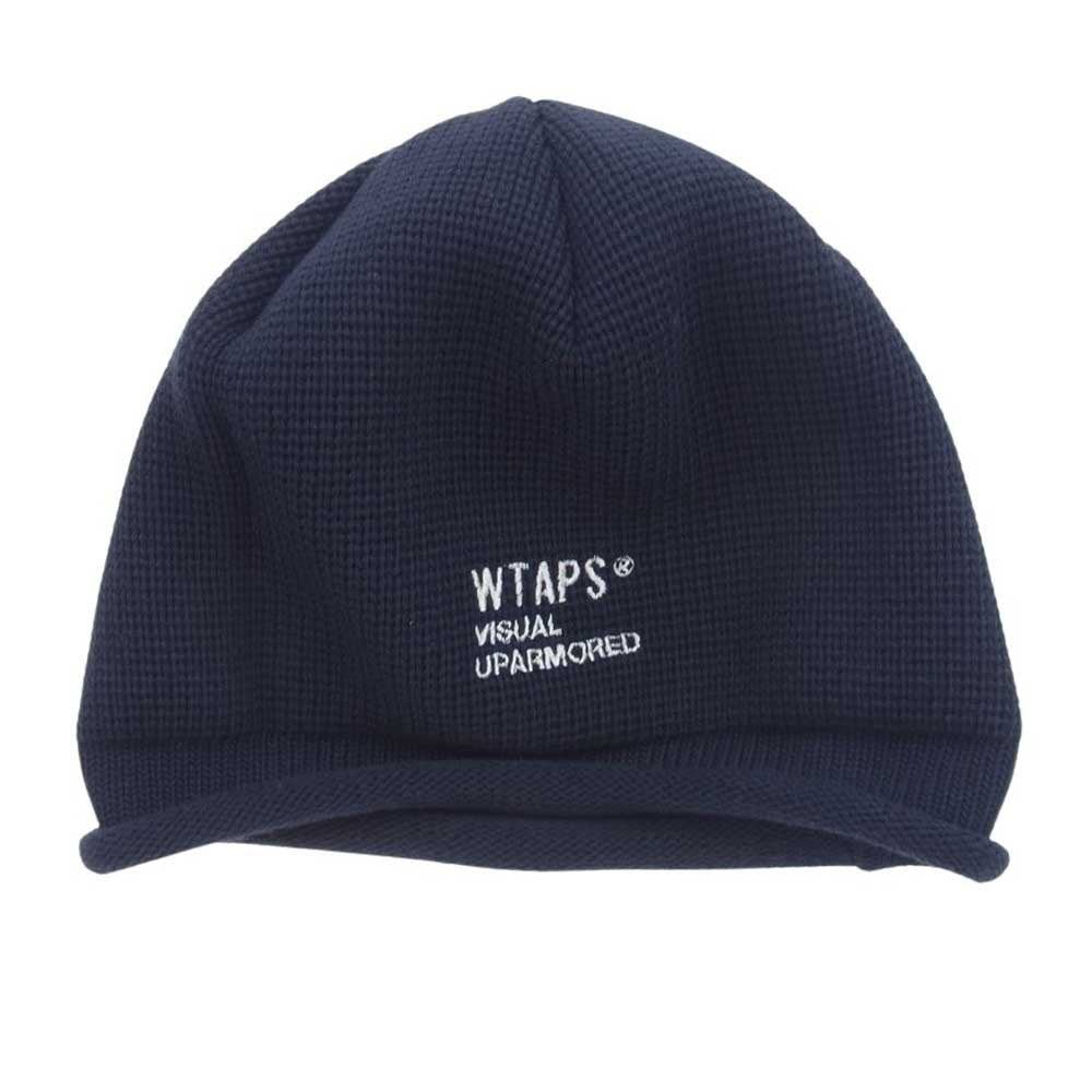 WTAPS ダブルタップス 23AW 232MADT-HT02 Beanie 02 / CTPL. Coolmax. Fortless クールマックス ビーニー ニット キャップ ネイビー系【中古】