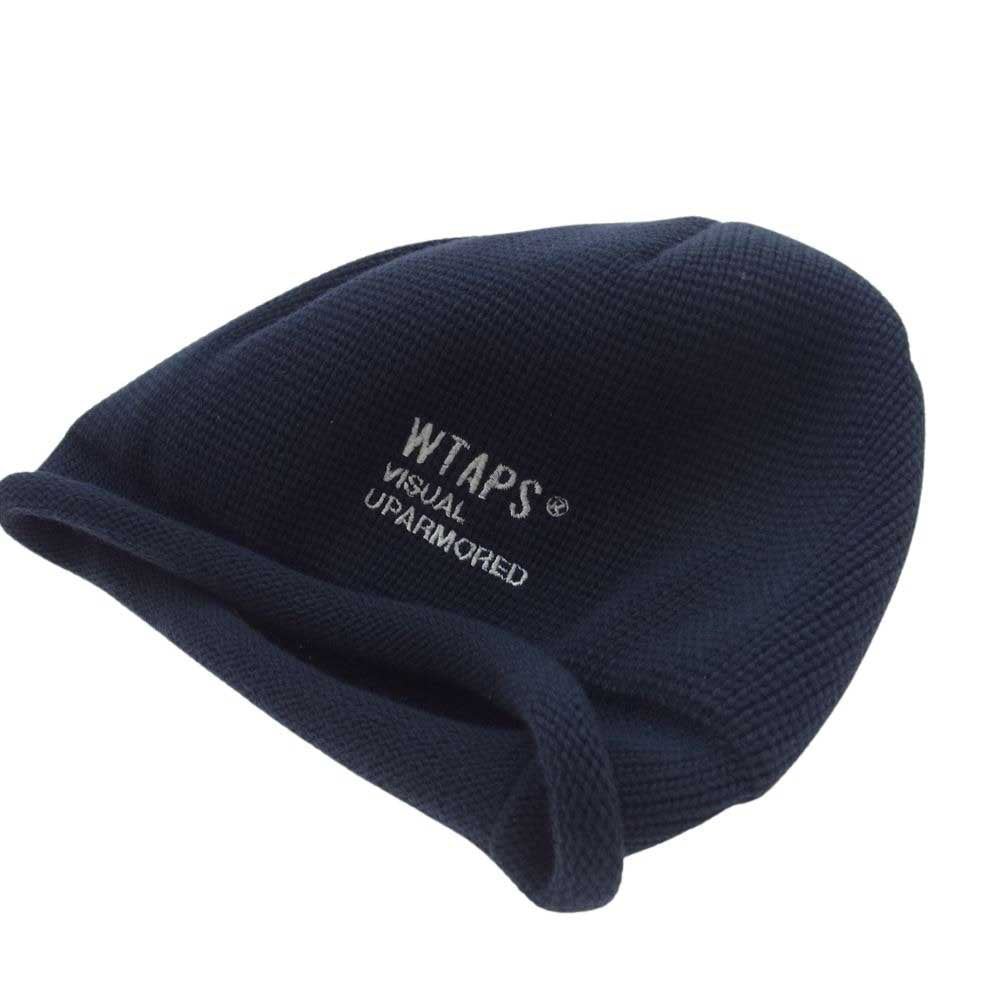 WTAPS ダブルタップス 23AW 232MADT-HT02 Beanie 02 / CTPL. Coolmax. Fortless クールマックス ビーニー ニット キャップ ネイビー系【中古】