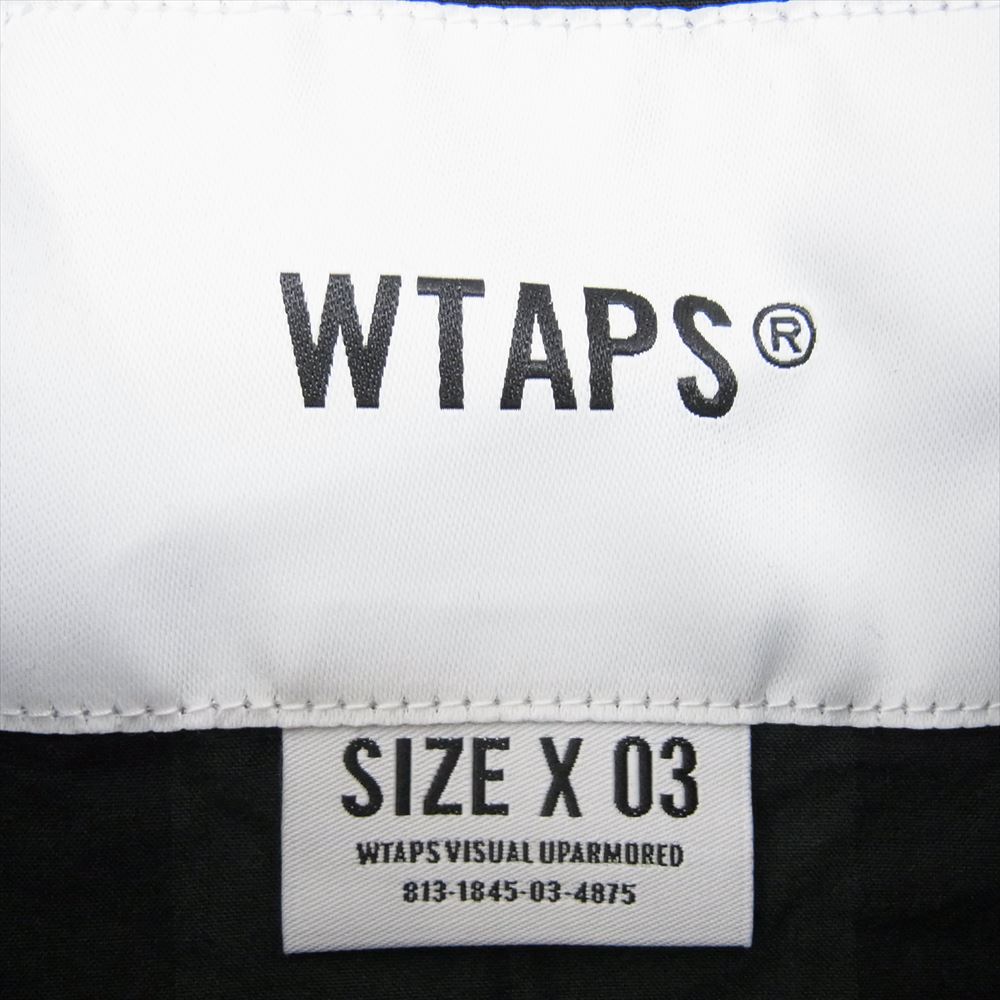 WTAPS ダブルタップス 22SS 221TQDT SHM04 WCPO/SS/COTTON.BROADCLOTH.TEXTILE 半袖シャツ ネイビー系 X03【中古】