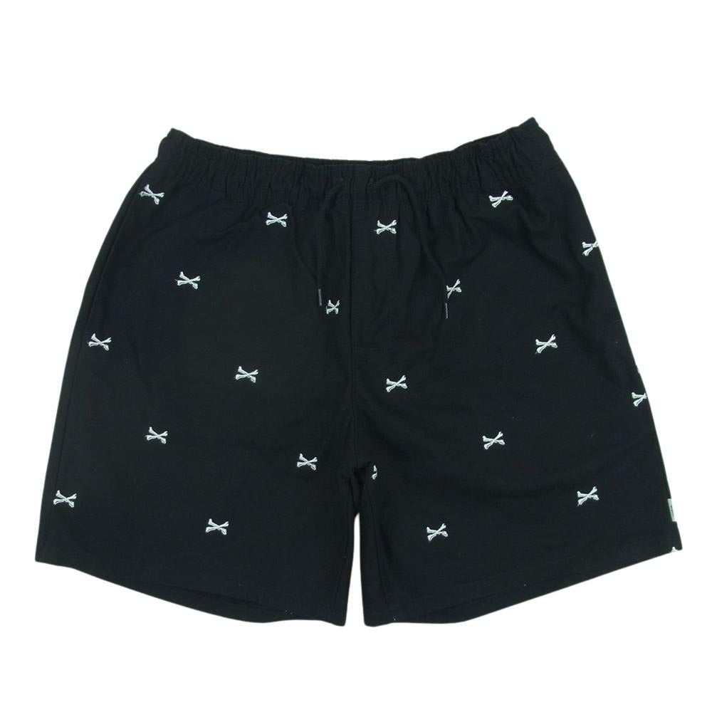 WTAPS ダブルタップス 22SS 221TQDT PTM06 SEAGULL 03 SHORTS クロスボーン 刺繍 ショーツ ショート パンツ ブラック系 04【中古】