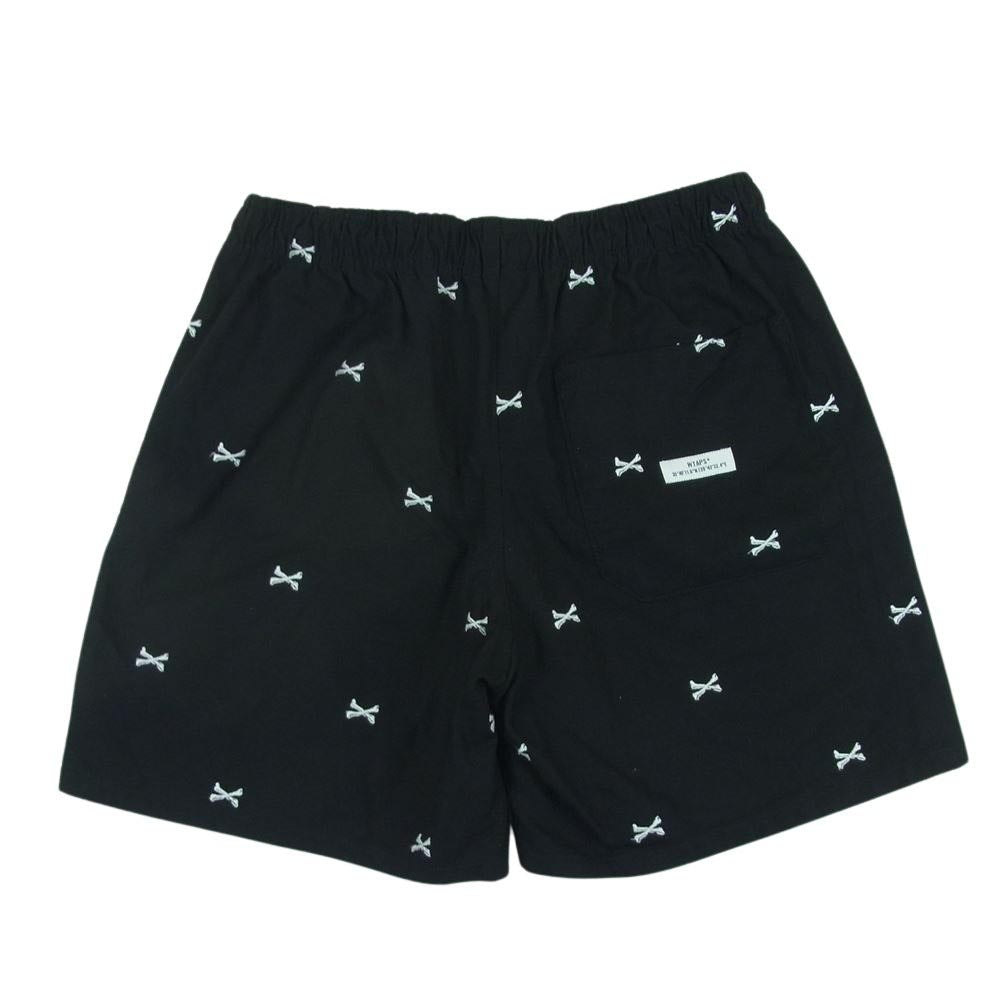 WTAPS ダブルタップス 22SS 221TQDT PTM06 SEAGULL 03 SHORTS クロスボーン 刺繍 ショーツ ショート パンツ ブラック系 04【中古】
